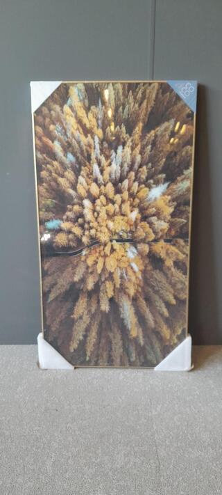 Pine woods schilderij, goud/mix groentinten
